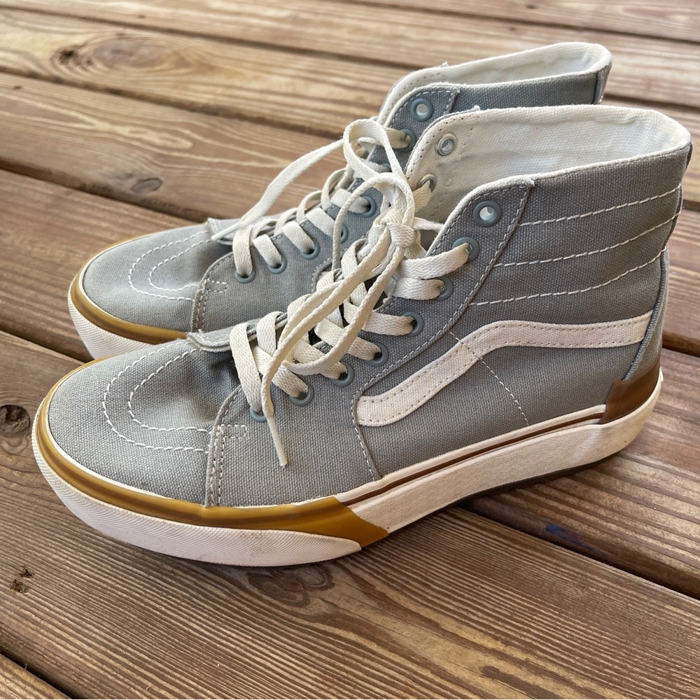 Vans Sk8-Hi Gray Canvas Gum Sole Sneakers Women’s Size 7.5